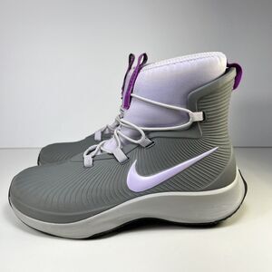 Nike Boots Kids  Size 2Y Binzie Waterproof Rain Sneaker Gray Purple BQ5381-003